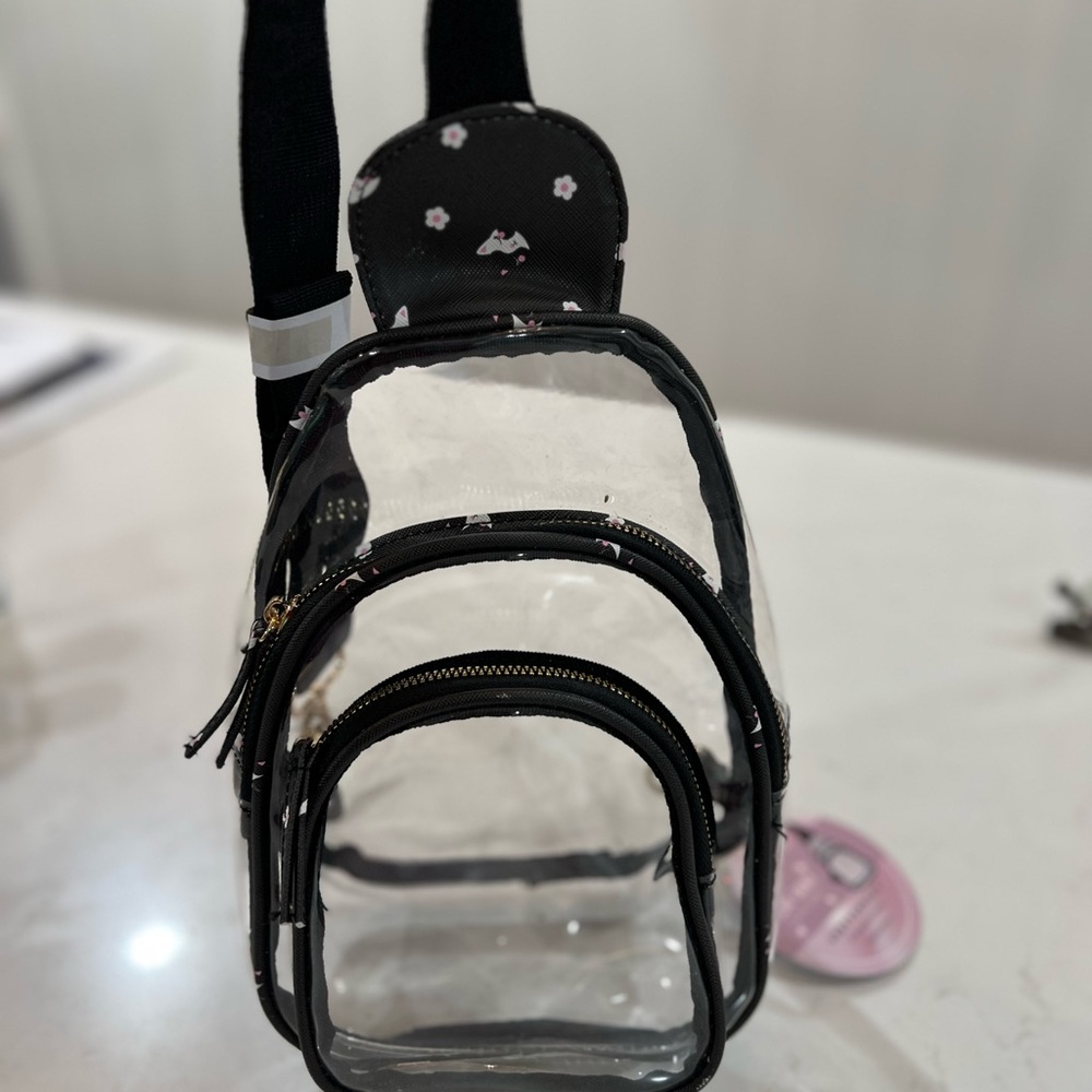 Under One Sky Clear Event Sling Bag with Black Accents